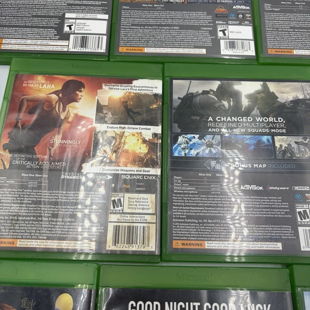 Microsoft Xbox One Video Games Lot of 8 Tested Mature Teen And Everyone Bundle